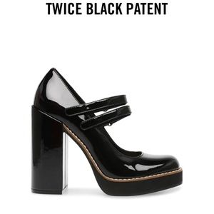 Steve Madden Twice Black Patent Platform Shoe